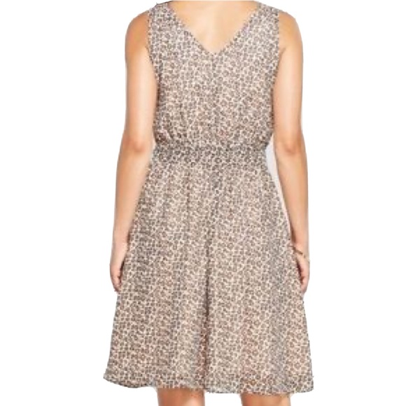 NEW Tan Leopard Animal Print Sleeveless Chiffon Dress A New Day NWT - Picture 2 of 10